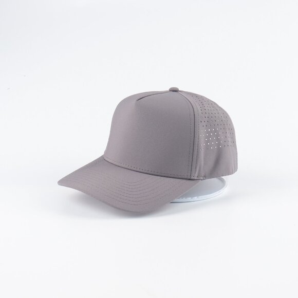 Blank 5 Panel Performance Structured Hats- 12 pack in Color Gray - Picture 1 of 6